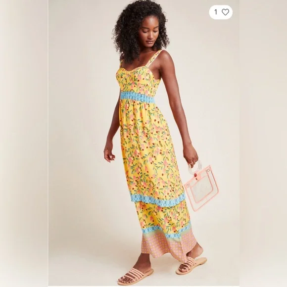 FARM Rio for Anthroplogie Anjou Maxi Dress, NWOT, Sz 6 - Picture 2 of 6